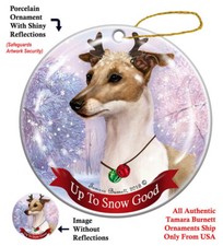 Up to Snow Good Ornament - Fawn and White Italian Greyhound