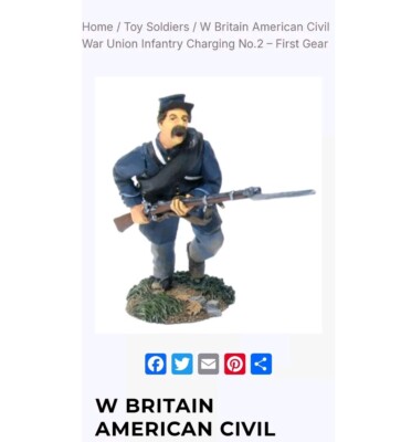 Soldat Britains ACW 17377 – Figurine Métal Guerre Civile Américaine, Quasi Neuf