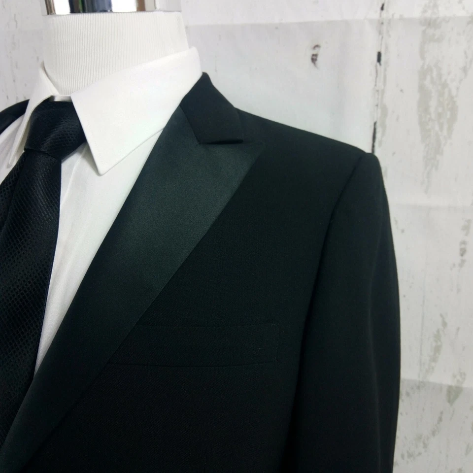 After Six 40S 1 Button Black Tuxedo Suit Blazer  - Image 2 of 4
