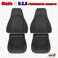 2000 2001 2002 Chevy Camaro Driver Passenger Perforated Leather Seat Cover Black