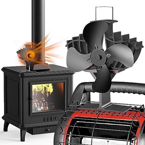 The Three Musketeers Kaminventilator Doppel Chip Ofenventilator ohne Strom, Groß