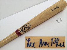 LEE MACPHAIL Signed Rawlings Full Size Bat COA