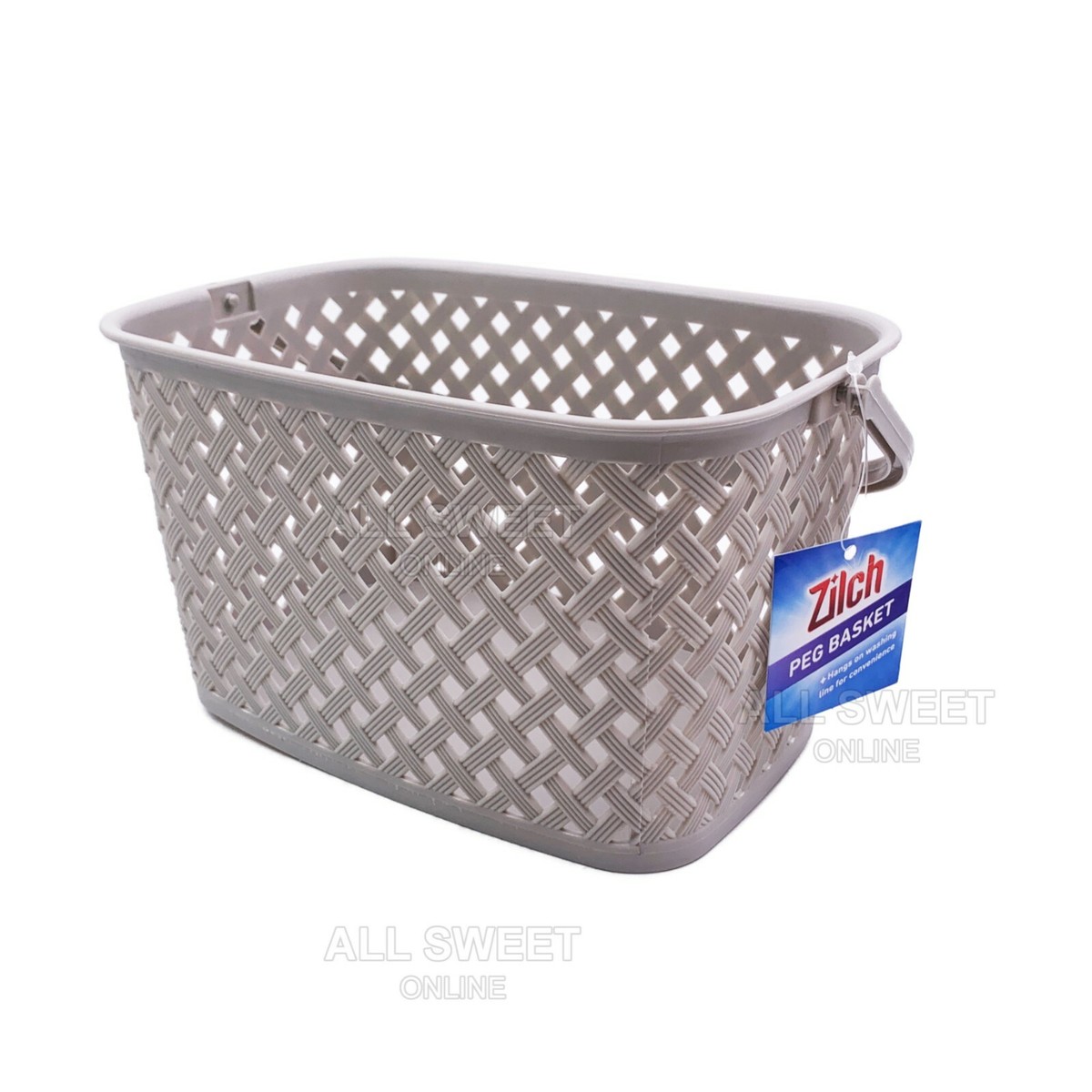 3pk Rectangle Multi-purpose Plastic Woven Basket Storage Handle