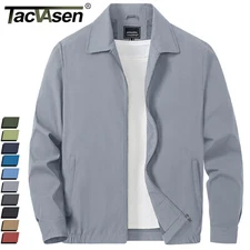 Men's Thin Spring Jacket Full-Zip Lightweight Bomber Jacket Casual Track Coat US