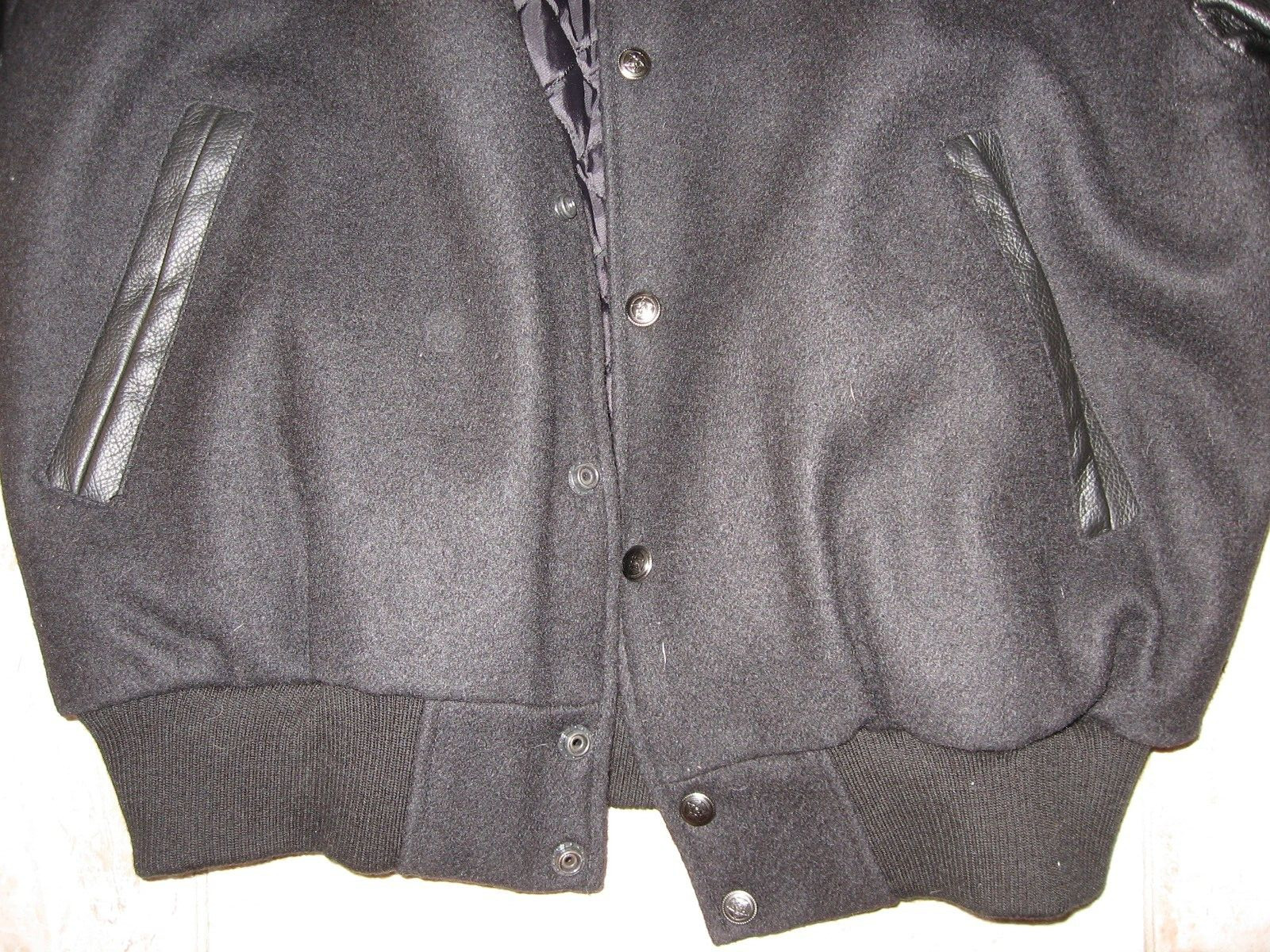 SOUTHPOLE Mens Sumac Black Leather Wool Heavyweight V… Gem