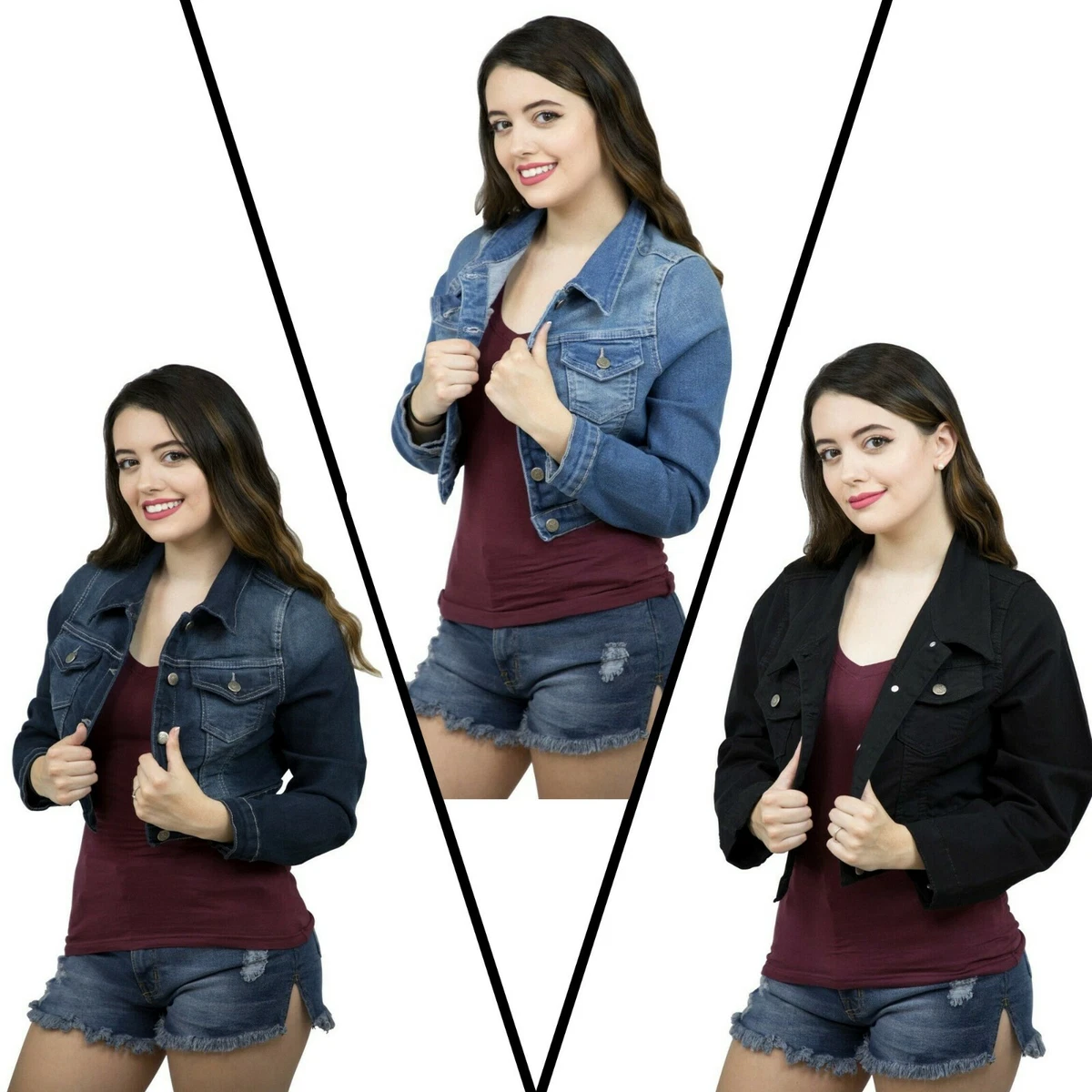 Stretchy jean jacket 2025 plus size