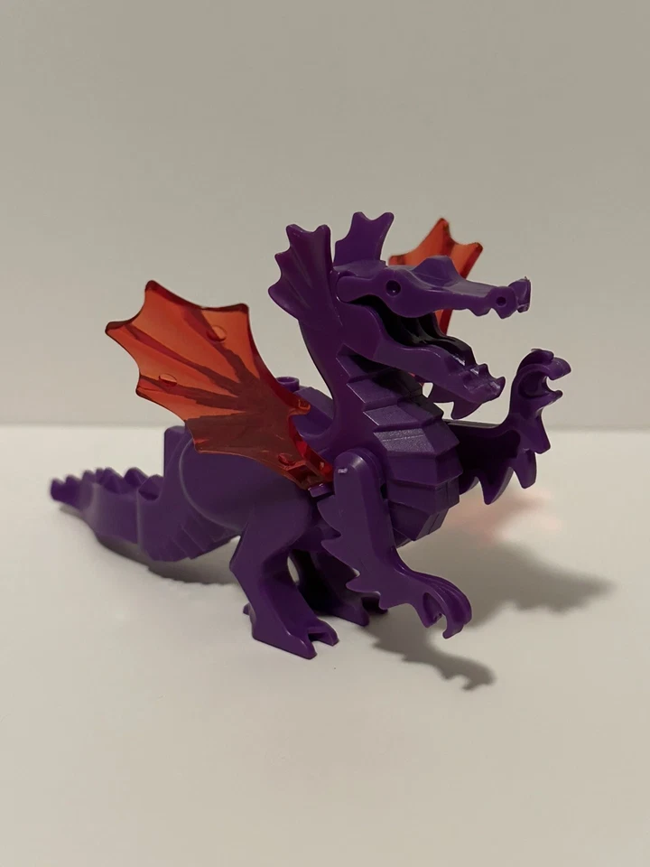 Lego Clásico Dragón Púrpura Figura con Alas Rojas, 6056 6076 6082 6087 Vintage Knigh Foto 3 de 4