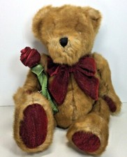 DAN DEE Collectors Choice Plush Teddy With Rose Valentines Day 11" NICE
