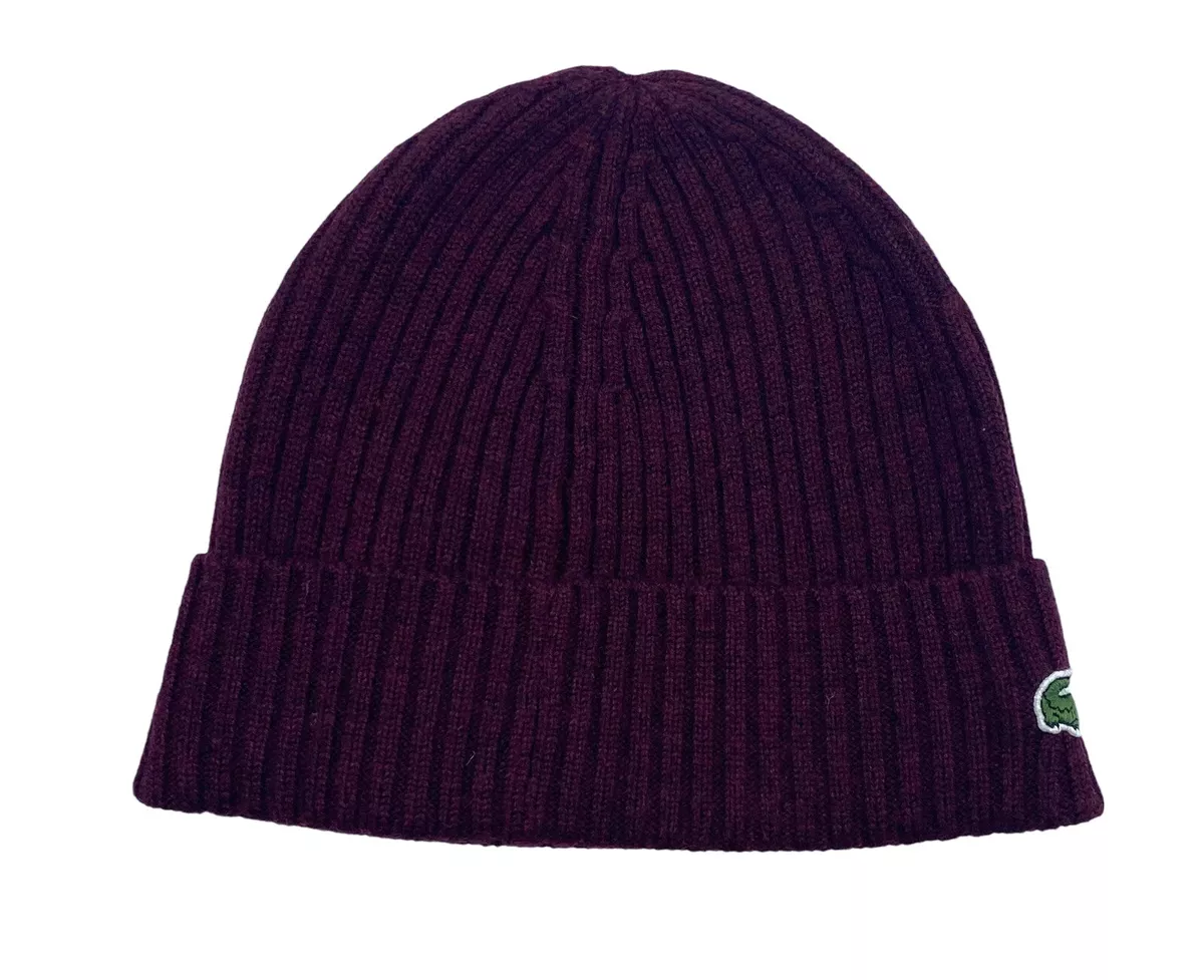 Men's turned edge ribbed wool beanie sales