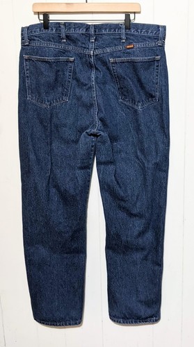 Vintage Rustler Jeans Mens 38x32 Blue Relaxed Straight American Dark Wash Denim - Picture 2 of 8