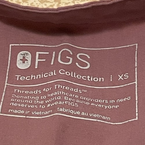 Women’s FIGS Rafaela Mandarin Collar Scrub Top Mineral Mauve 2221 Size XS - Picture 5 of 7