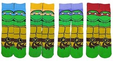 Teenage Cartoon Ninja Turtles Characters Themed Crew Socks Set of 4