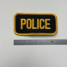 POLICE Embroidered Patch 4x2 - Black with Yellow - Pack of 50 - 1 per piece