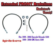 Stainless Steel Extended Brake Lines FOR 99 - 07 Chevy Silverado GMC Sierra 1500
