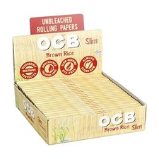 OCB Brown Rice King Size Slim Rolling Papers Full Box of 24 Booklets