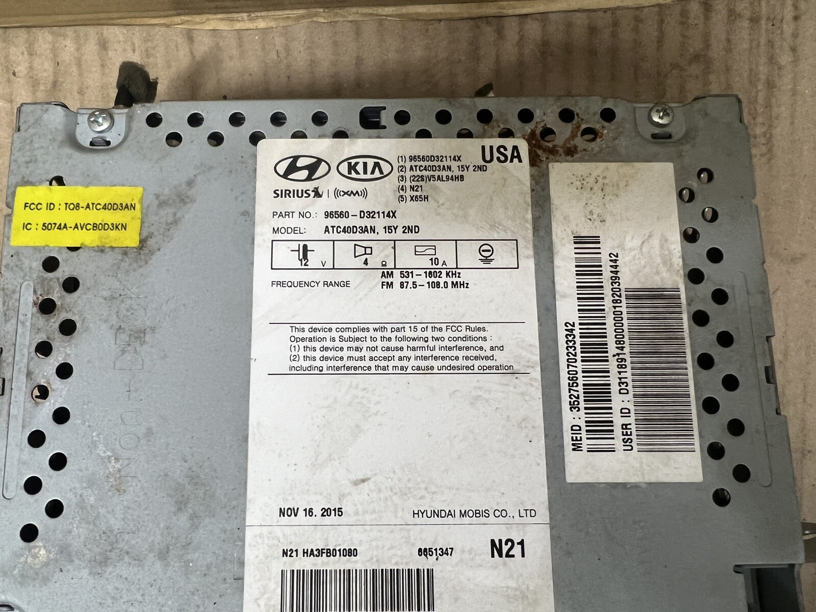 2016 2017 2018 Hyundai Tucson Touch Screen Navigation Multimedia