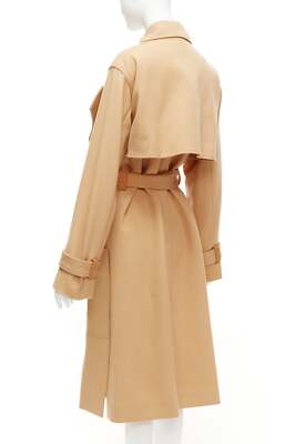 OLD CELINE Phoebe Philo tan wool leather trim deconstructed