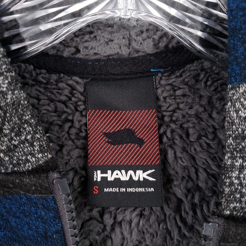 Tony Hawk Hoodie Kids Small Blue Gray Faux Fur Lined Full Zip Sweatshirt Striped - Picture 6 of 9