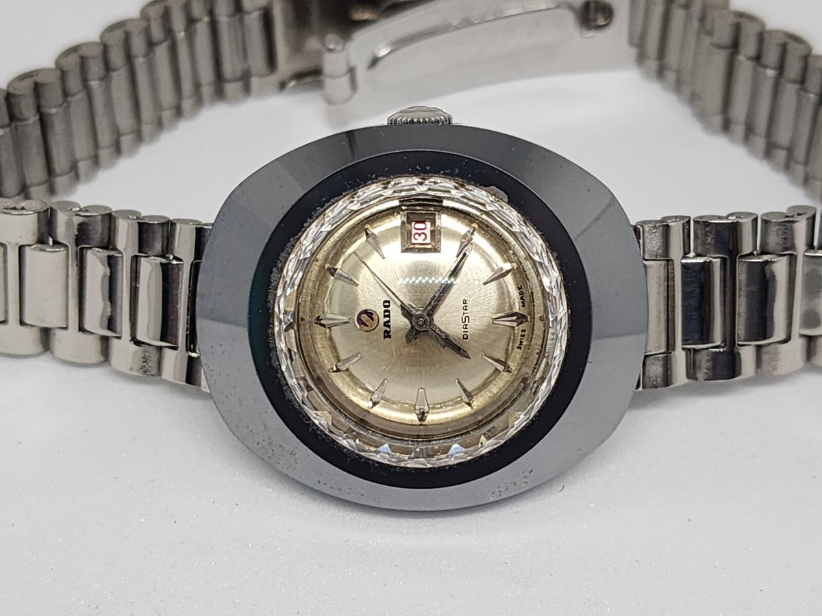 Vintage Rado Silver Diastar Automatic Swiss made Lady Silver Dial