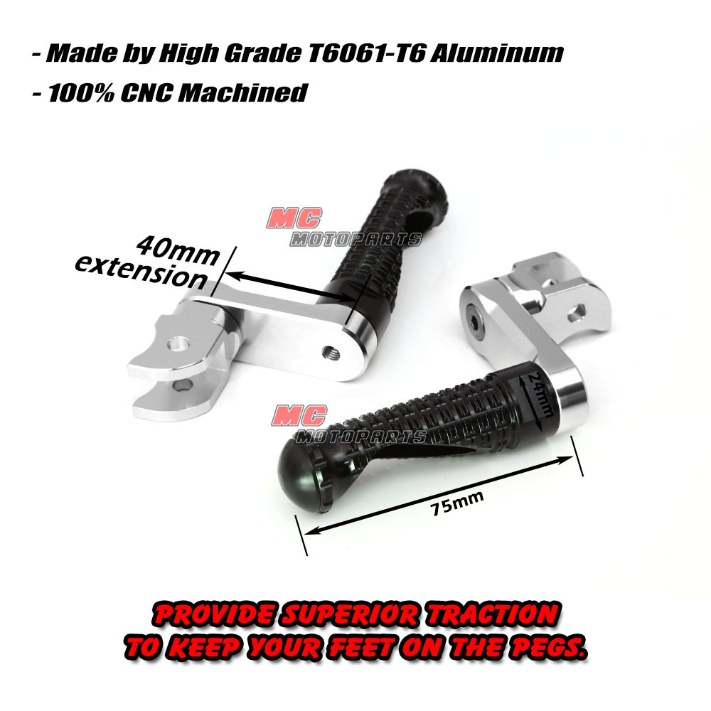 40mm Length Extender Adj Front Foot Pegs For Triumph Sprint ST