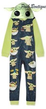 Baby Yoda One Piece Pajamas Union Suit Halloween Costume Hoodie Girl Boy 6 7 S