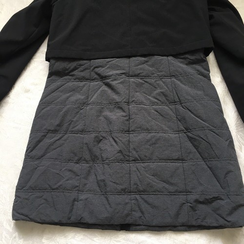 Womens Prana Winter Parka Coat Hooded Jacket Gray- Black Sz Med Zip/Snap Close - Picture 17 of 17