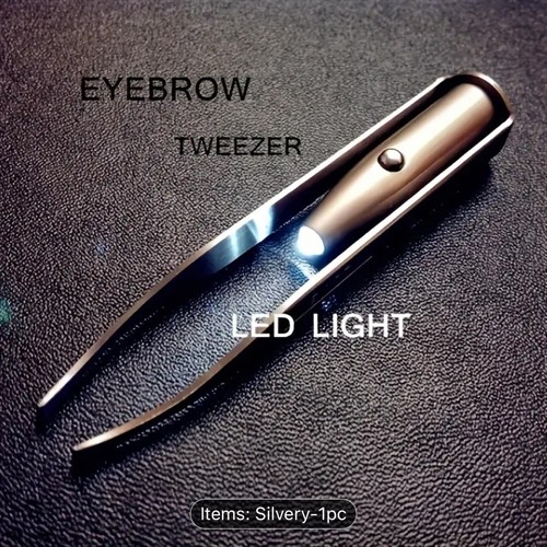 LED Light Up Tweezers Stainless Steel Make Up Tool Eyelash Eyebrow Hair Removal - Picture 2 of 8