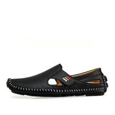 Men's Driving Shoes Loafers Leisure Leather Stitched Slip on Loafer Shoes