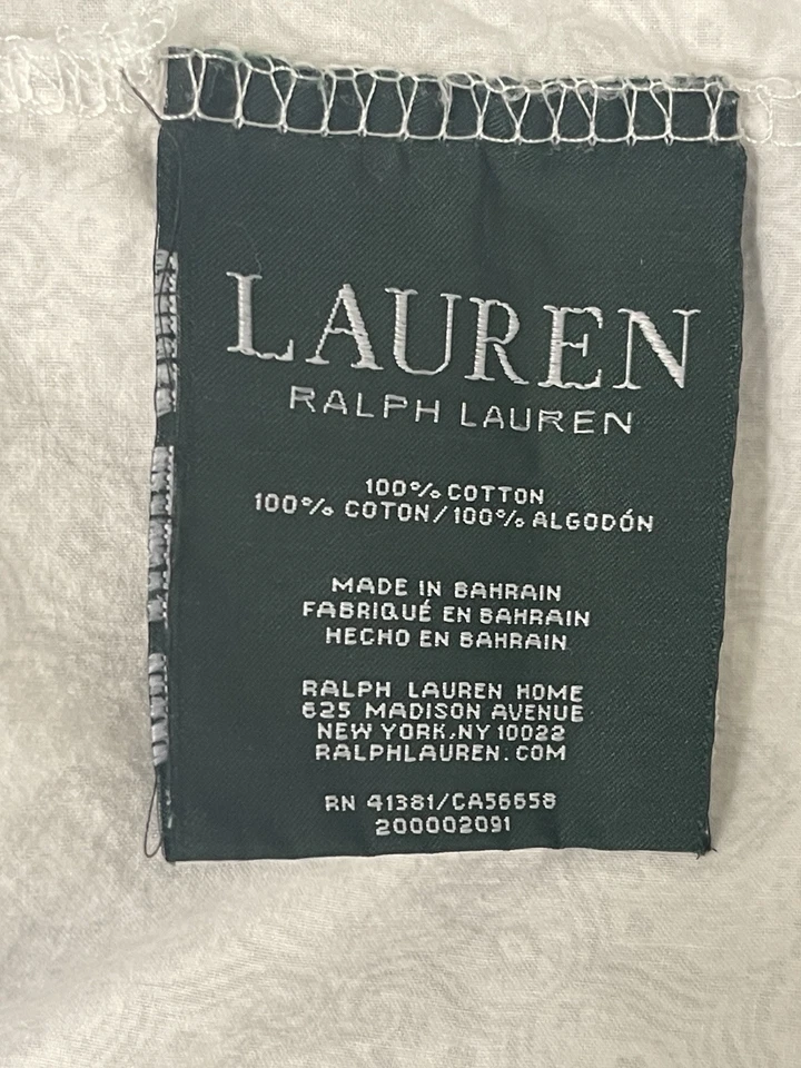RALPH LAUREN 2 Fronhas King Cinza Bege Paisley Raras - Imagem 4 de 4
