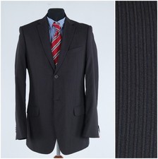 Mens Striped Blazer 38R UK Size ANGELO LITRICO Brown Sport Coat Jacket