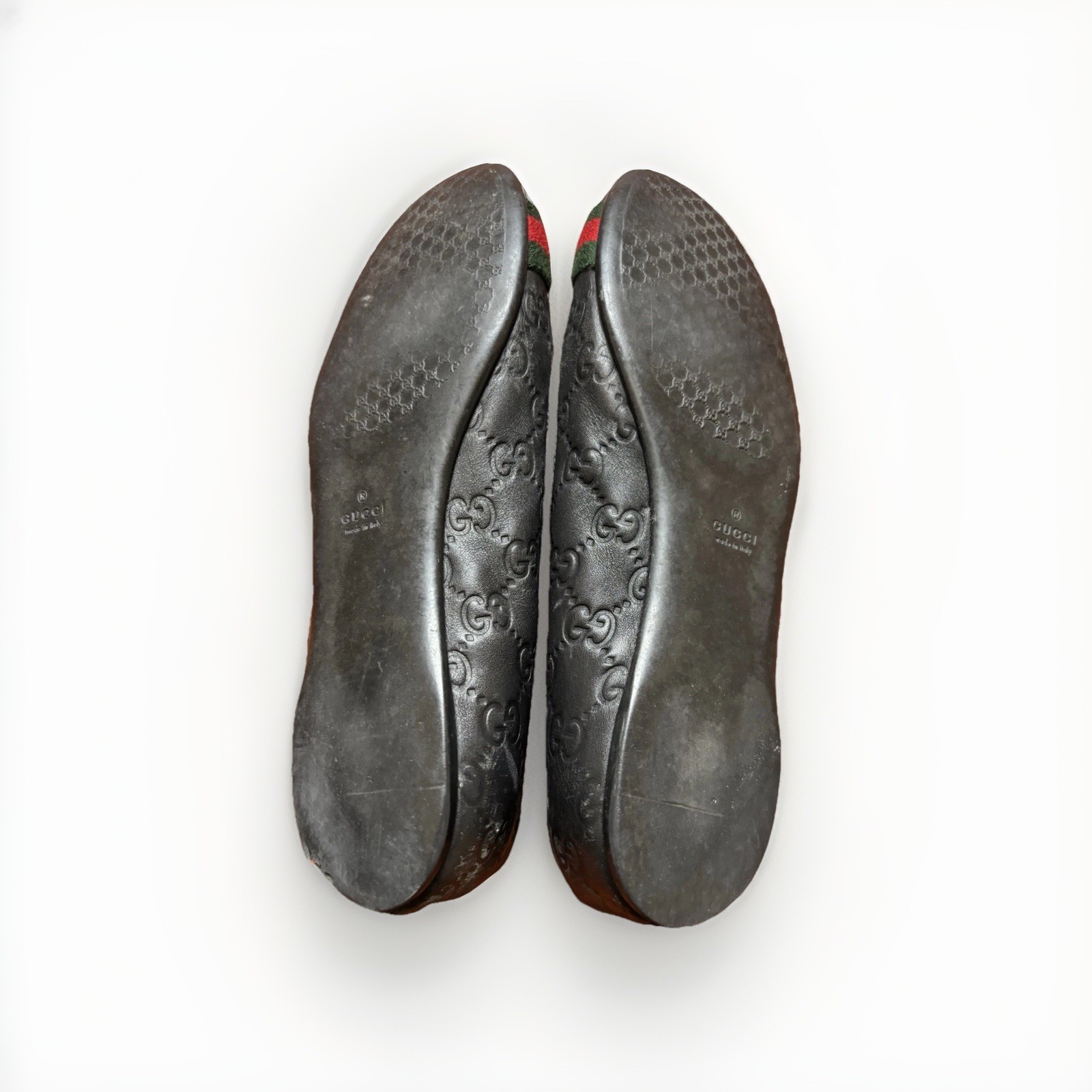 Gucci GG Monogram Black Leather Women’s Flats Italy 37.5 (US 7) 253315 thumbnail 5