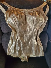 Vintage Gold Lame Bathing Suit 1950s Starlet Hollywood