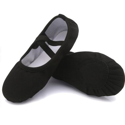 Ballettschuhe Kinder Erwachsene mit geteilte Ledersohle, Canvas, rutschfest, ...