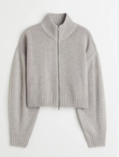 H M Divided Hoodie Dark Gray Zip-Up Size S