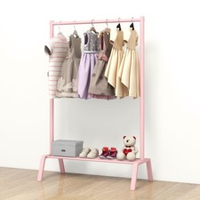 Kids Clothing Rack, Metal Dress Up Storage, Kids Costume Rack with Storage Sh...