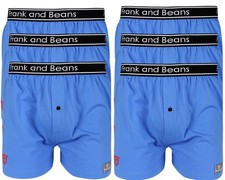 x6 Mens Boxer Shorts Cotton Everyday Comfort Durable Blue Underwear S M L XL