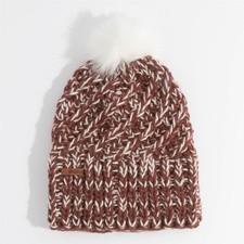 Coal The Maizy Tall Length Faux Fur Pom Beanie OSFM Burgundy Speckle New