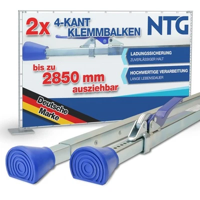 NTG Barre di bloccaggio a 4 angoli barre di bloccaggio quadrate barre di bloccaggio set da 2 pezzi 1,88-2,85 m