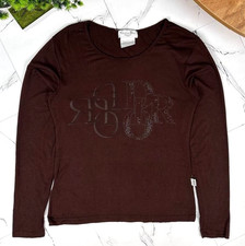 Christian Dior Boutique Longsleeve Sweater Rare Vintage Brown Printed Size S