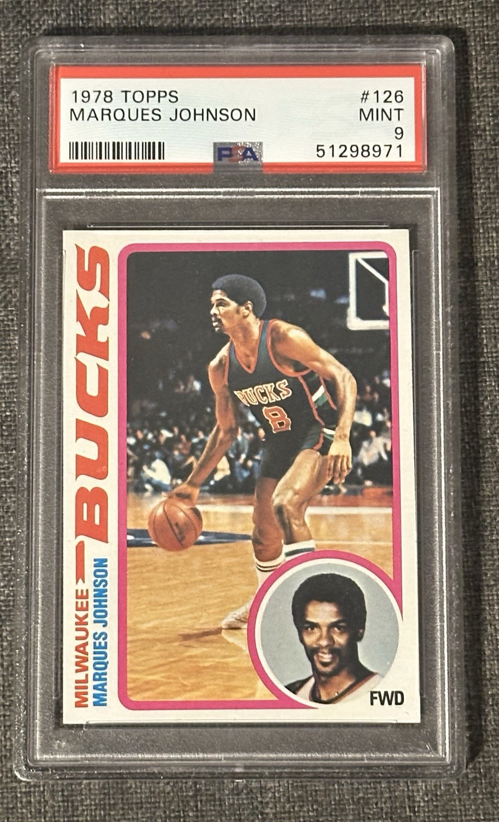 1978-79 Topps Basketball #126 Marques Johnson Rookie RC PSA 9 Mint HOF Finalist