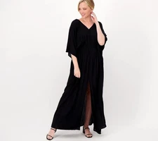 Attitudes by Renee Global Illusions Cocoon Maxi Dress Black Small A512012