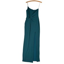 Nookie Emerald Green One Shoulder Twist Front Maxi Gown Dress Size L