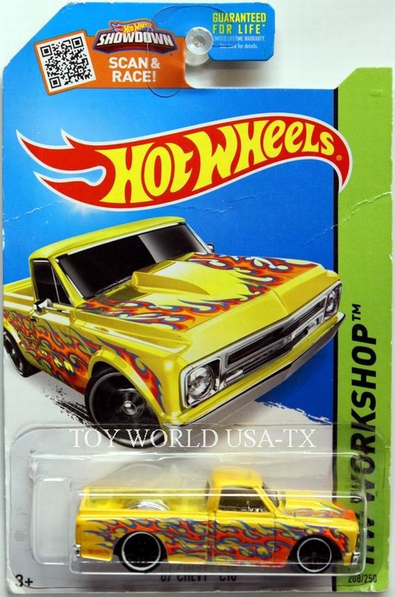 2015 Hot Wheels #208 HW Workshop HW Heat Fleet '67 Chevy C10 Pickup yellow