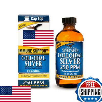 Natural Path Silver Wings Colloidal Silver Liquid 250ppm Immune Support 8oz