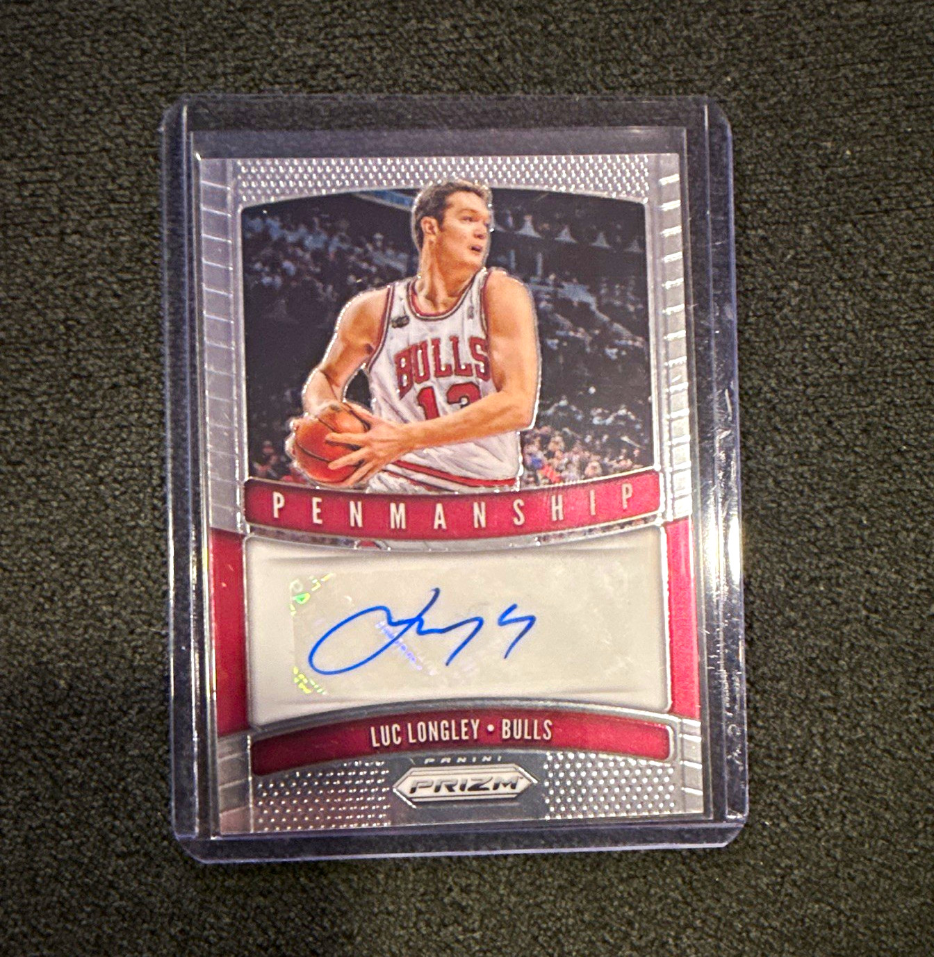 Panini 2019-20 Prizm Penmanship Luc Longley #PM-LLG Auto Chicago Bulls