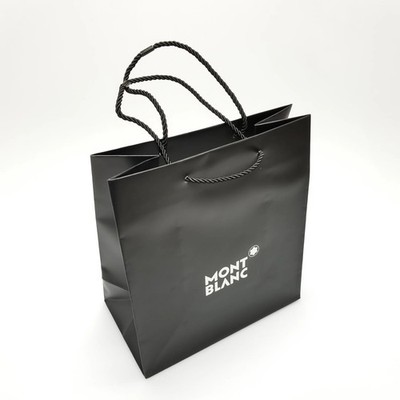 Authentic Montblanc Medium Black Gift Bag (8.85'' x 4.75'' x 9.85'')