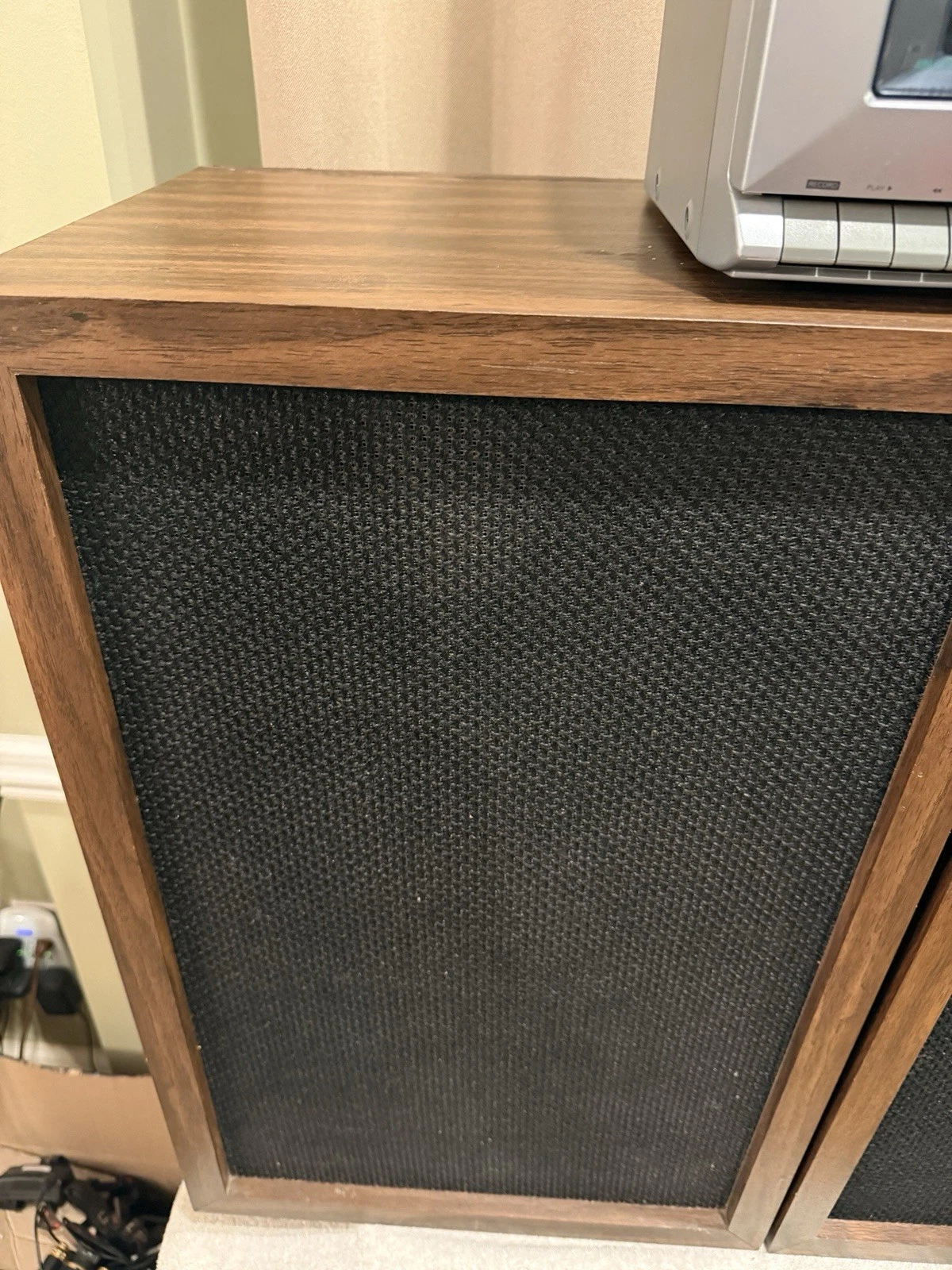Custom Large Heavy Vintage Wood Speakers Audiophile MCM~TESTED POWERFUL AS F£*¥ image 2