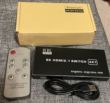 4 Port 8K HDMI 2.1 Switch 4 in 1 out 4K 120Hz HDR HDMI 2.1 Switcher 4X1 HDCP 2.3
