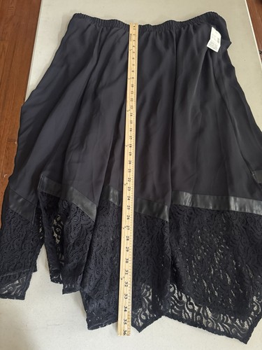 Black Maxi Skirt 2X Lace Asymmetric Shark Bite Whimsigoth Witchy Dark Fairy - Picture 20 of 24