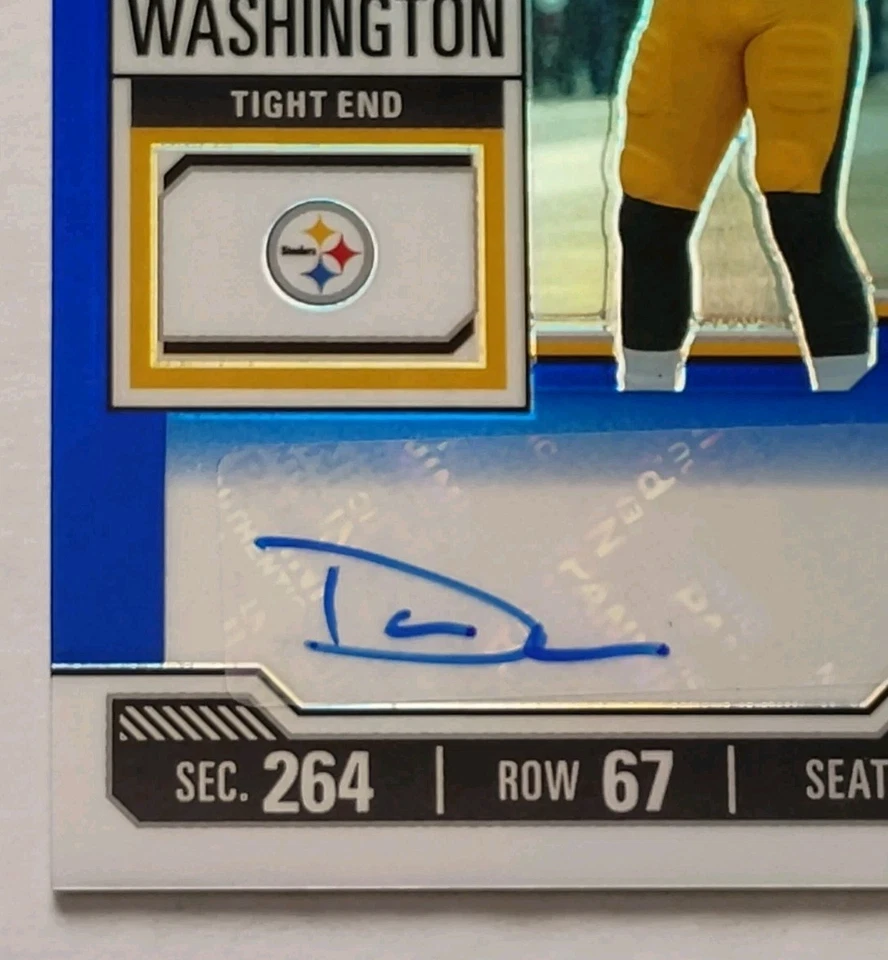 2023 Contenders Optic Darnell Washington Autograph Blue Prizm Rookie Ticket #/75 - Image 3 of 4